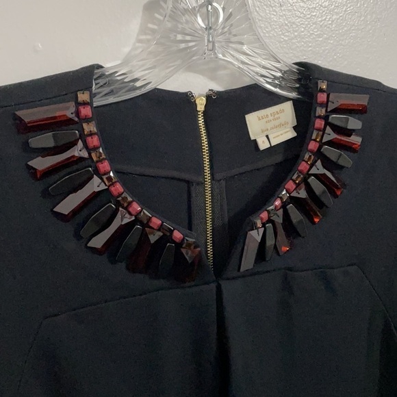 Kate Spade Black Jewel Neck Short Sleeve Tunic - Picture 2 of 7